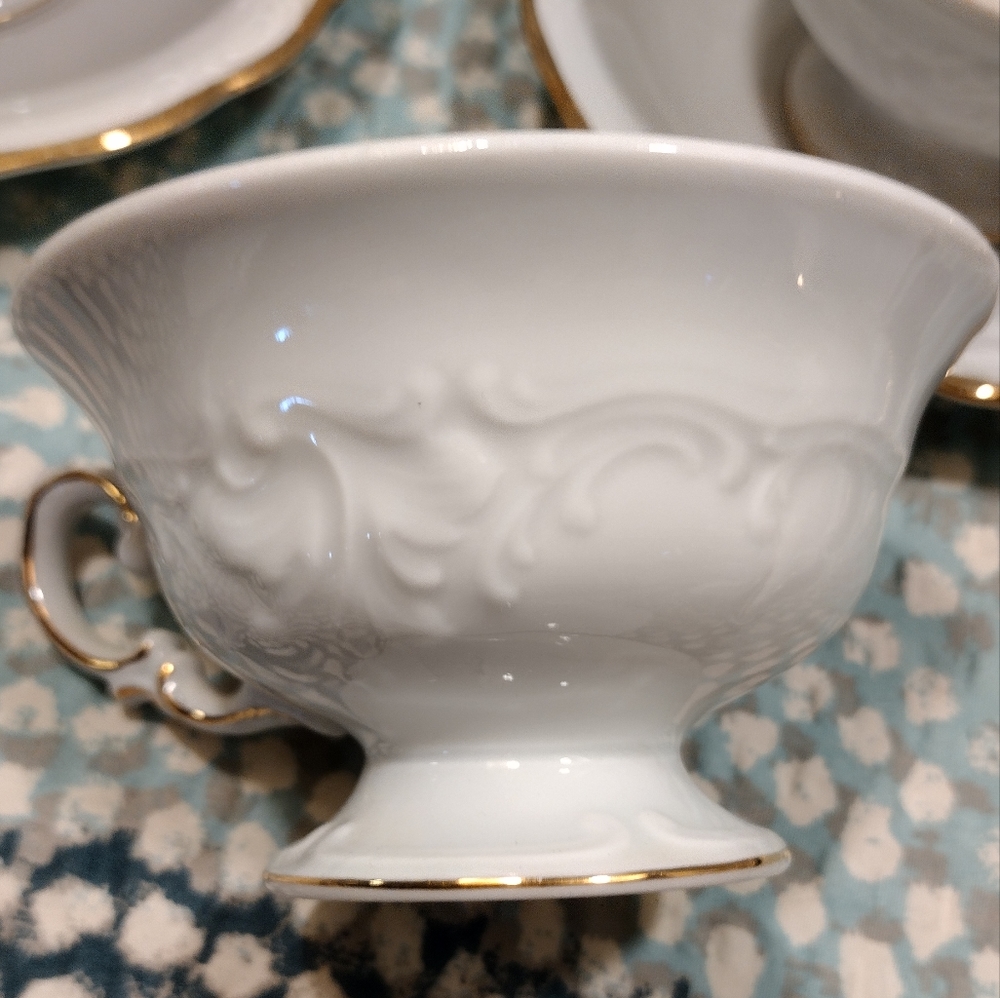 6 Casa Oro Pattern China Tea Cup and Saucer sets by Wawel China - Picture 3 of 8